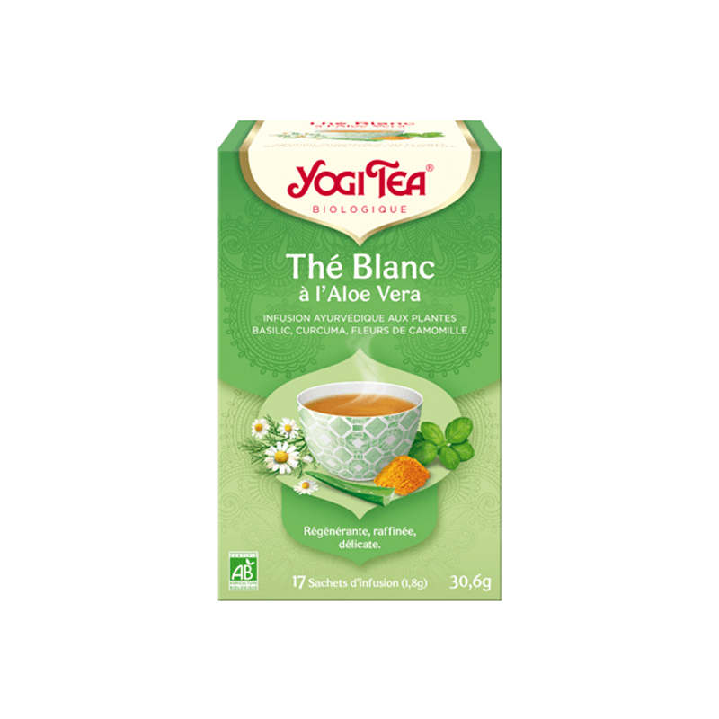 Yogi tea bio thé blanc à l'aloe vera 17 sachets 30.6g Yogi tea bio thé blanc à l'aloe vera 17 sachets 30.6g