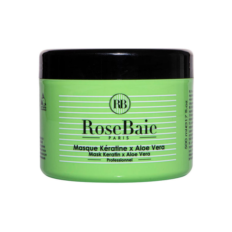 Rosebaie masque à la kératine et à l’aloe vera 500ml Rosebaie masque à la kératine et à l’aloe vera 500ml