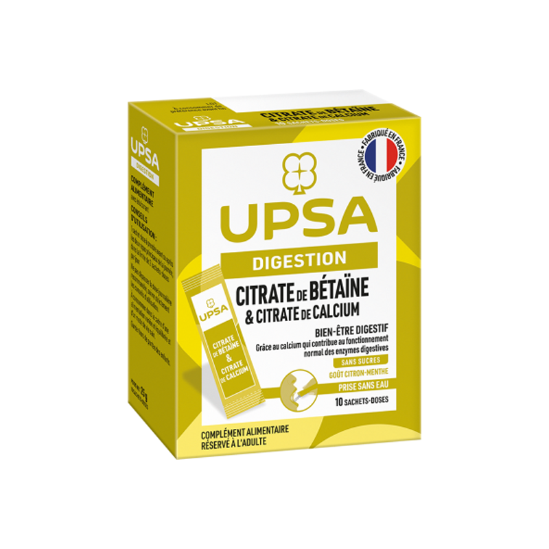 UPSA Digestion Citrate de Bétaïne & Citrate de Calcium 10 sachets-doses UPSA Digestion Citrate de Bétaïne & Citrate de Calcium 10 sachets-doses