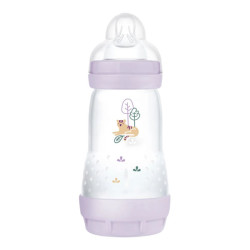 MAM Start Easy Biberon Lilas anti-colique débit 2 - 260ml + Tétine plate
