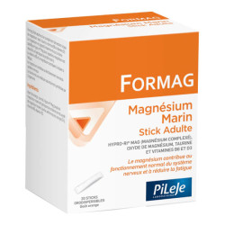 Pileje Formag Magnésium Marin Adulte goût orange 20 Sticks orodispersibles