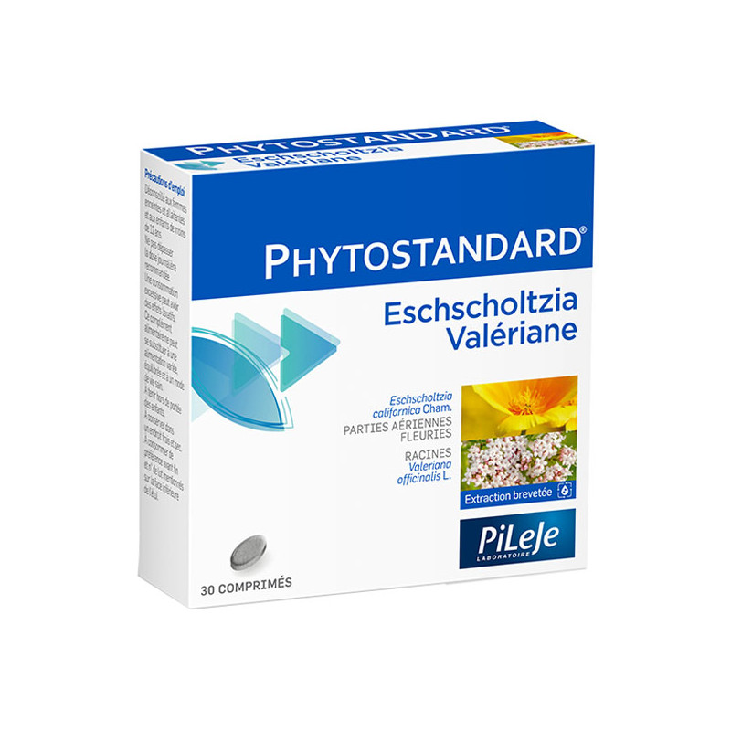 Pileje Phytostandard Eschscholtzia Valériane 30 comprimés Pileje Phytostandard Eschscholtzia Valériane 30 comprimés