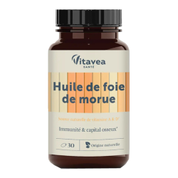 Vitavea Santé Huile de Foie de Morue Immunité Capital Osseux 30 capsules
