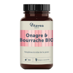 Vitavea Santé Onagre Bourrache Souplesse & éclat de la peau Bio 30 gélules