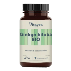 Vitavea Santé Ginkgo Biloba Mémoire & concentration Bio 30 gélules