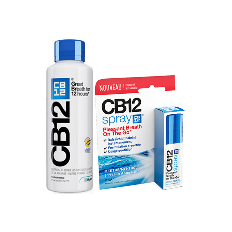 CB 12 Bain de Bouche 500ml + Spray Buccal 15ml CB 12 Bain de Bouche 500ml + Spray Buccal 15ml