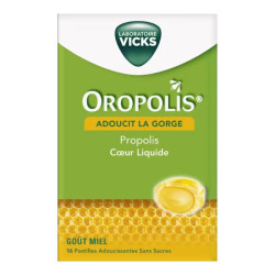 Vicks Oropolis Cœur liquide miel 16 pastilles