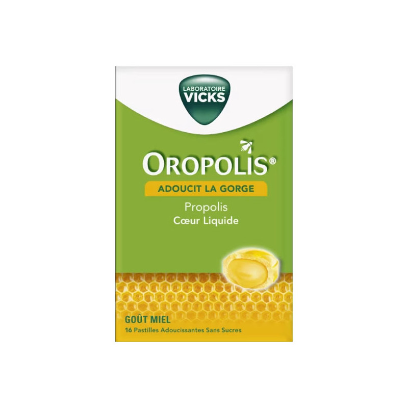 Vicks Oropolis Cœur liquide miel 16 pastilles Vicks Oropolis Cœur liquide miel 16 pastilles