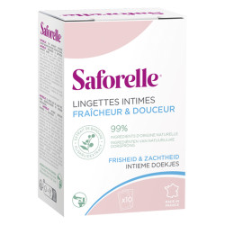 Saforelle Lingettes intimes fraîcheur & douceur x10