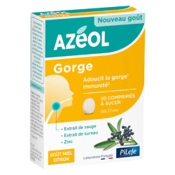 Pileje Azéol Gorge goût miel citron 30 comprimés à sucer