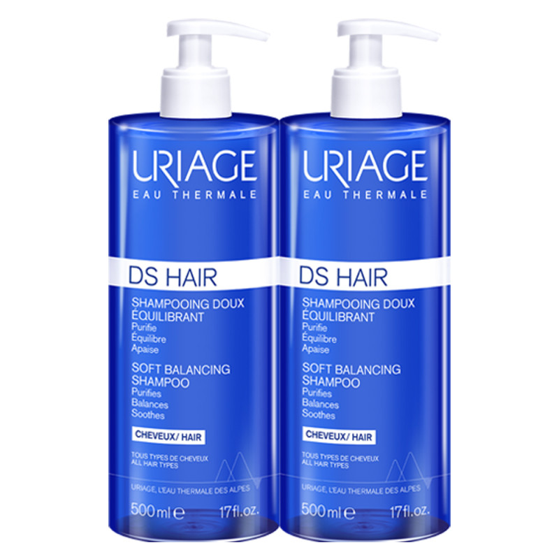 Uriage DS Hair Shampooing doux équilibrant lot de 2 x 500ml