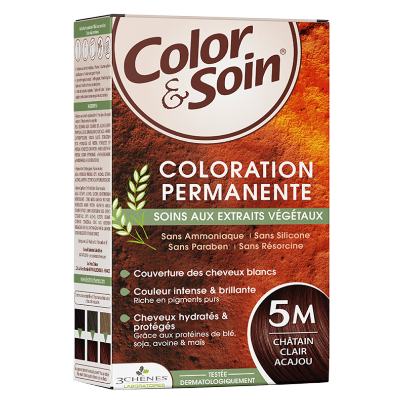 Les 3 Chênes color & soin coloration châtain clair acajou 5M 135ml