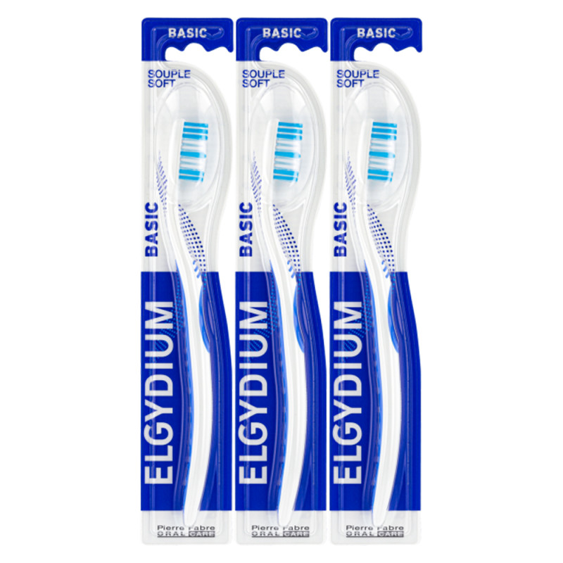 Elgydium Basic Brosse à dents souple lot de 3 Elgydium Basic Brosse à dents souple lot de 3