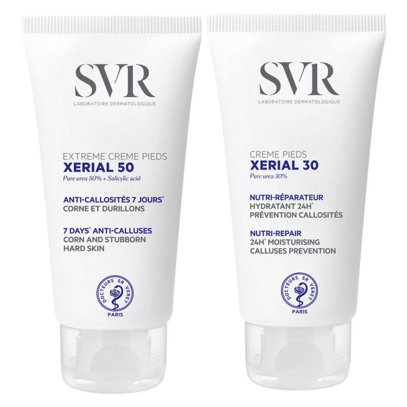 SVR Coffret Xerial 50 Extrême crème pieds 50ml + Xerial 30 Crème pieds 50ml