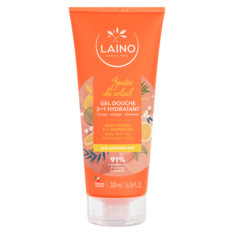 Laino Gel douche 3 en 1 hydratant Agrumes bio 200ml