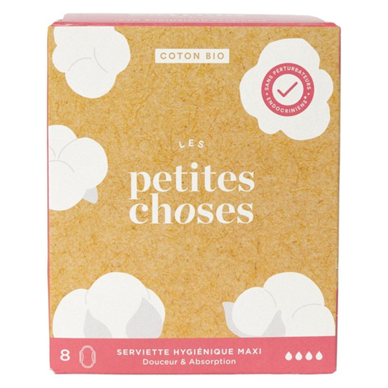 Les Petites Choses Serviette Hygiénique Maxi coton bio boîte de 8 Les Petites Choses Serviette Hygiénique Maxi coton bio boîte de 8