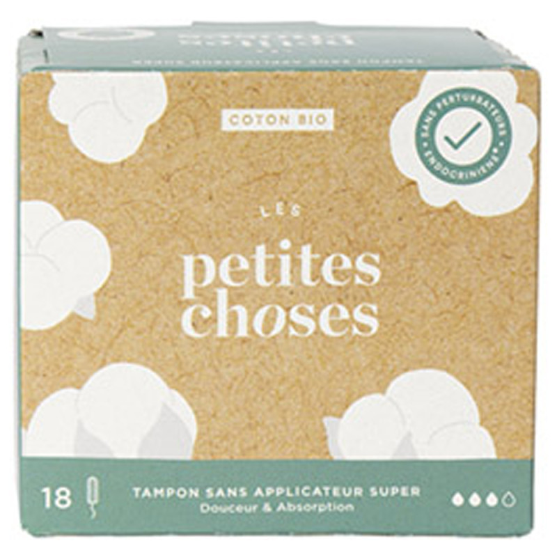 Les Petites Choses Tampon sans Applicateur Super bio boîte de 18 Les Petites Choses Tampon sans Applicateur Super bio boîte de 18