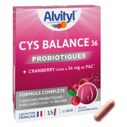 Alvityl Cys Balance 36 probiotiques 15 gélules