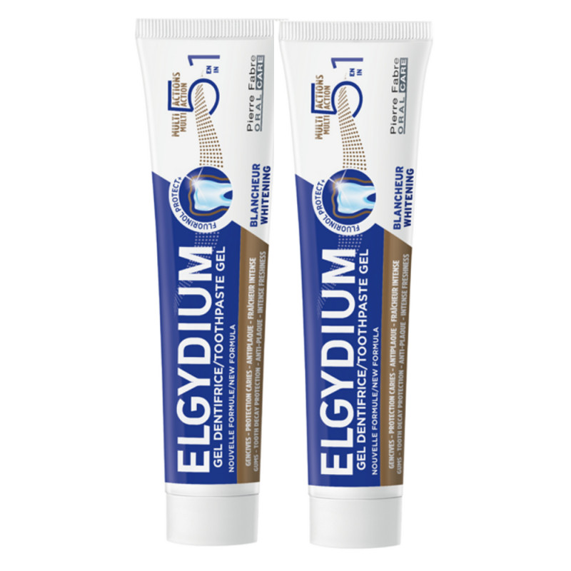 Elgydium Multi-actions Gel dentifrice lot 2x75ml Elgydium Multi-actions Gel dentifrice lot 2x75ml