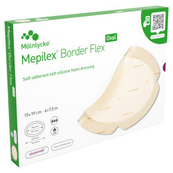 Mölnlycke Mepilex Border Flex Oval Pansement 15 x 19cm 16pièces