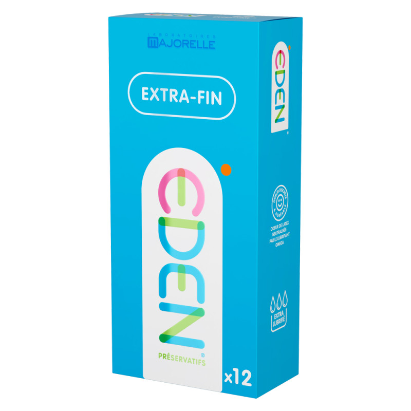 Eden Extra-Fin Latex lubrifié 12 préservatifs Eden Extra-Fin Latex lubrifié 12 préservatifs
