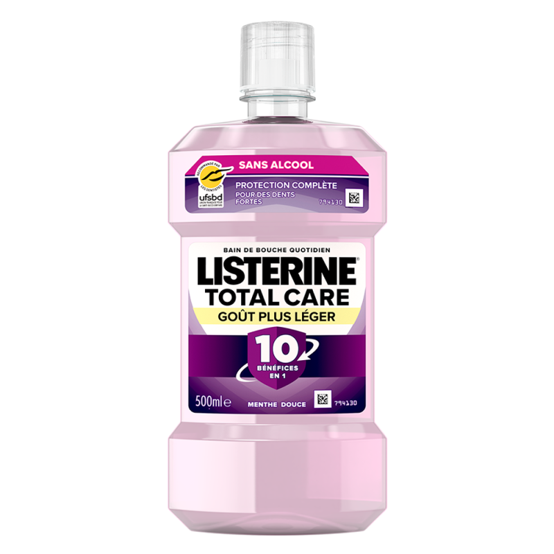 Listerine Total Care Bain de bouche menthe douce goût plus léger 500ml Listerine Total Care Bain de bouche menthe douce goût plus léger 500ml