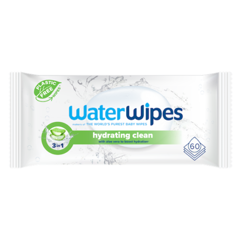 WaterWipes 60 Lingettes nettoyantes hydratantes à l'Aloe vera WaterWipes 60 Lingettes nettoyantes hydratantes à l'Aloe vera