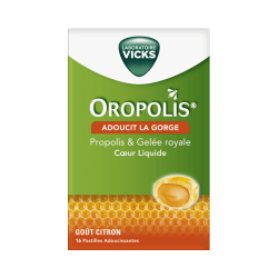 Vicks Oropolis Cœur Liquide goût citron 16 pastilles