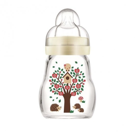 Mam Biberon Verre 170 ml Tétine Silk 0 Mois et + Mam Biberon Verre 170 ml Tétine Silk 0 Mois et +