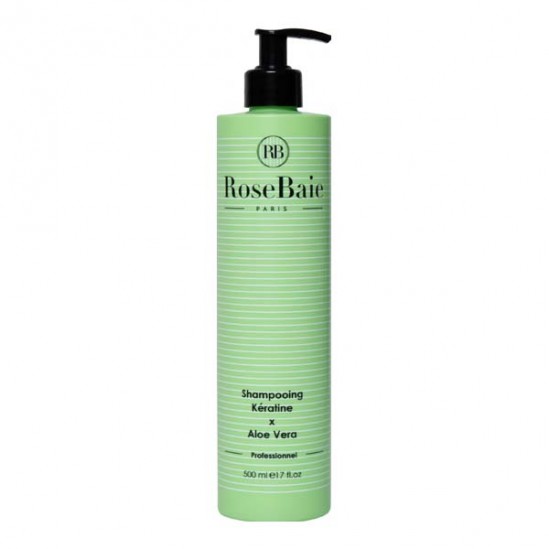 Rosebaie shampoing à la kératine et à l’aloe vera 500ml Rosebaie shampoing à la kératine et à l’aloe vera 500ml