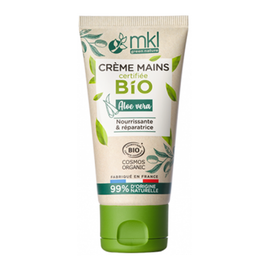 Mkl green nature crème mains certifiée bio aloe vera 50ml