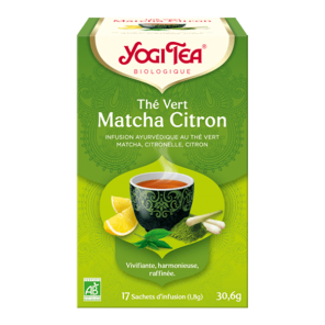 Yogi Tea thé vert matcha citron 17 sachets 1.8g