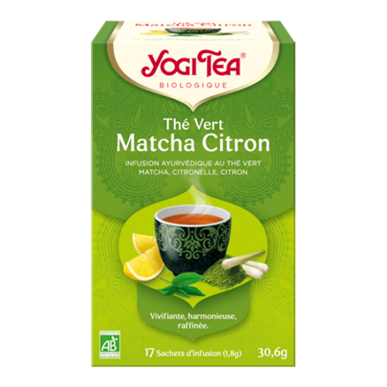 Yogi Tea thé vert matcha citron 17 sachets 1.8g Yogi Tea thé vert matcha citron 17 sachets 1.8g