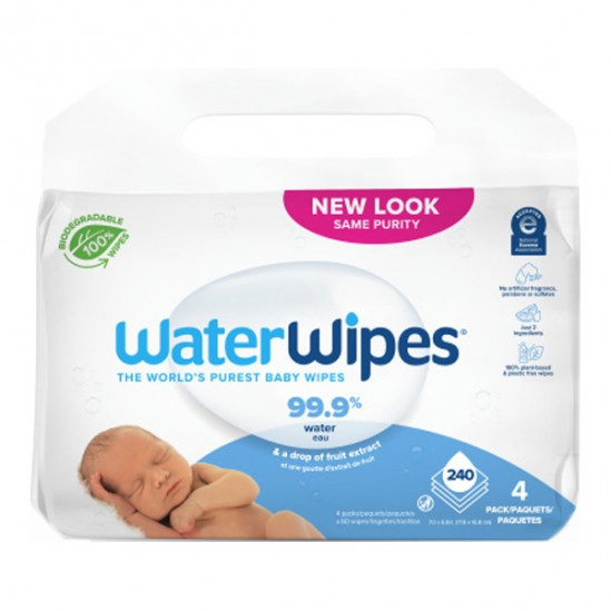 Waterwipes lingettes bébé originales biodégradables 4 paquets Waterwipes lingettes bébé originales biodégradables 4 paquets