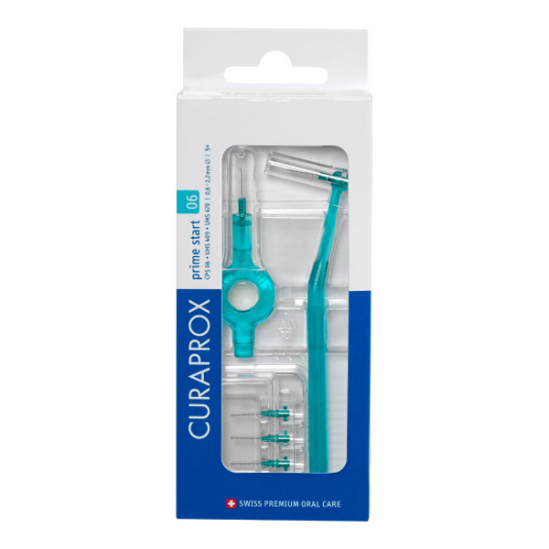 Curaprox CPS 06 Prime start 5 brossettes interdentaires + manche Curaprox CPS 06 Prime start 5 brossettes interdentaires + manche