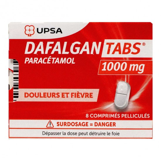 Dafalgantabs 1000mg 8 comprimés pelliculés