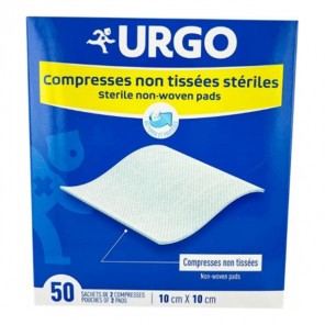 Urgo compresses stériles non tissées 10cmx10cm 50 sachets de 2 compresses