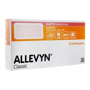 Allevyn Gentle Border pansement hydrocellulaire adhésif 10x20cm boîte de 10