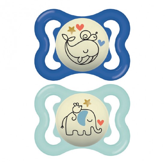 MAM Perfect Nuit 2 sucettes + 6 mois, mouton et girafe MAM Perfect Nuit 2 sucettes + 6 mois, mouton et girafe