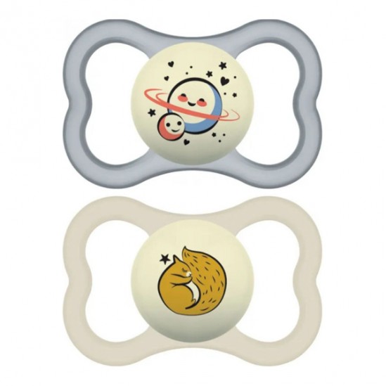 MAM Perfect Nuit 2 sucettes + 6 mois, mouton et girafe MAM Perfect Nuit 2 sucettes + 6 mois, mouton et girafe