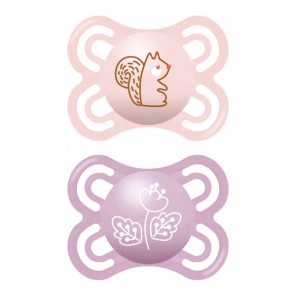 MAM Perfect Nuit 2 sucettes + 6 mois, mouton et girafe