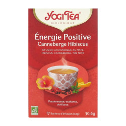 Yogi Tea Énergie Positive Canneberge Hibiscus bio 17 sachets 30,6gr
