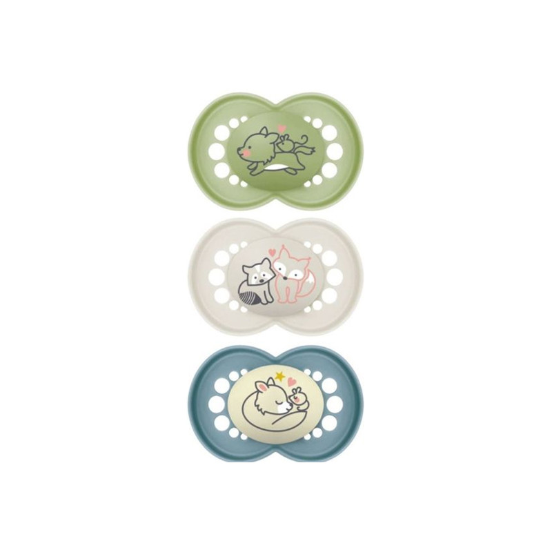 MAM Sucettes Original +18 mois bleu/vert/taupe